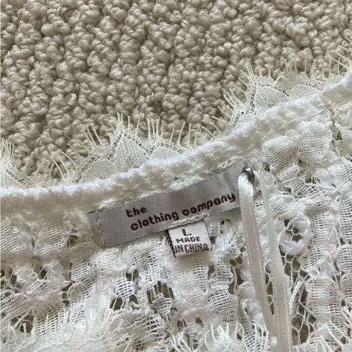 The Clothing Company NEW Lace Rope White Mini Dress Size Large Sleeveless NWT