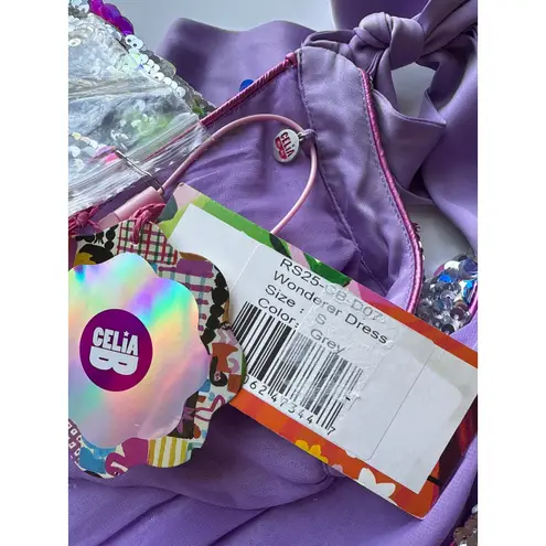 NWT Celia B Wanderer Silver Sequin Floral Mini Dress Size Small