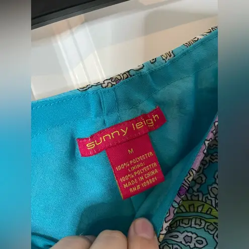 Sunny Leigh Vintage Y2K Blue Paisley Print Handkerchief Skirt and Top Set Sz Med