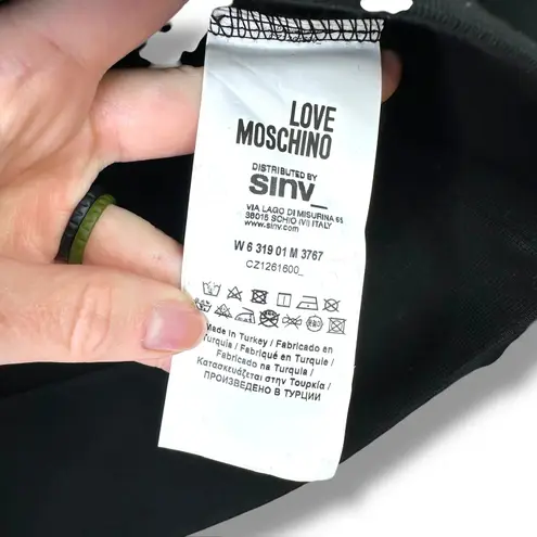 Love moschino Lace Crochet Collar Wool Black Love Me Graphic Sweatshirt Size 4