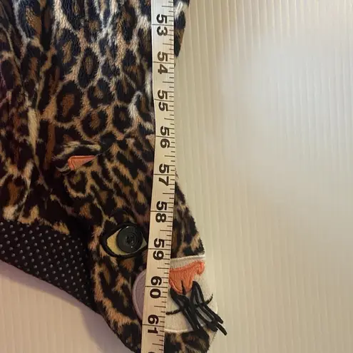 Nick & Nora Pajamas PJs Animal Print Fleece Footie Footed Costume Cheetah Size S