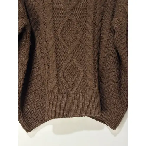 Tuckernuck Hyacinth House Chocolate Cable Knit Verbier Sweater Size Small NWOT Brown