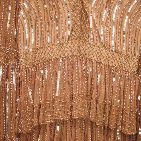 Mac Duggal 5442 Womens Embellished Bell Sleeve Tiered Gown Dress