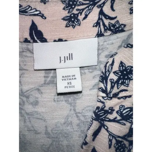 J.Jill Blush & Blue Floral Island Breeze Maxi Halter Neck Dress Extra Small Pet. Pink Size undefined