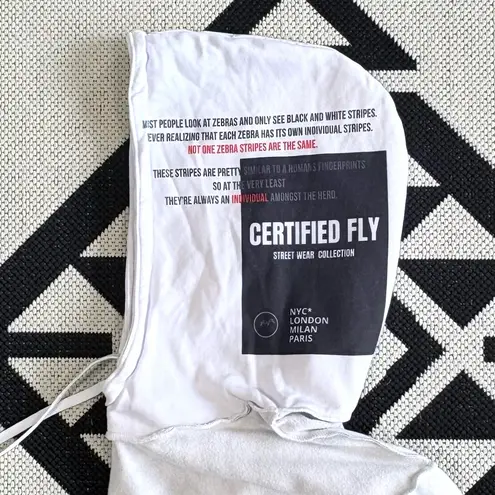 I Am Certified Fly White Zebra Print Hoodie Unisex Small