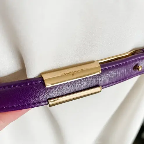 Salvatore Ferragamo Purple Leather Slide & Post Belt size 95cm Large L/XL