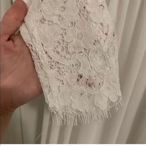 Lulu’s Forever Starts Tonight White Lace Long Sleeve Maxi Wedding Bridal Dress Size XS
