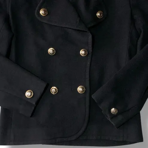 Vintage Yves Saint Laurent Encore Cashmere Wool Double Breasted Jacket Size US 8 Black