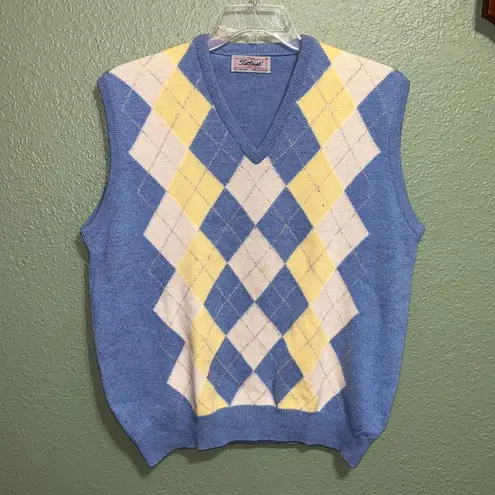 Vintage 70s Scotland Lambswool Argyle Sweater Unisex XL