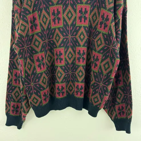 Vintage 90s Coogi Vibes Red Multicolor Striped Grandpa Oversized Chunky Sweater Multiple Size L