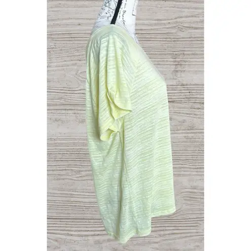 Seven7 Women’s Large Burnout Striped Tee Luminary Green