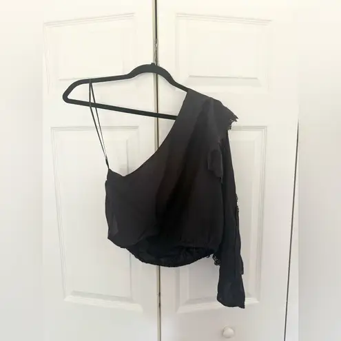 Cami NYC Shivani Top XS Women's Casual One Shoulder Black Boho Blouse