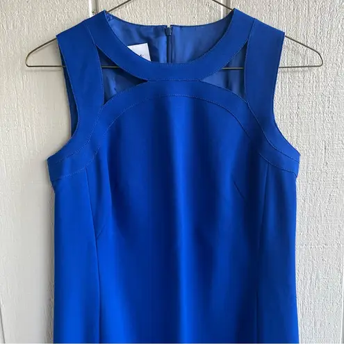 Akris Punto  Cobalt Blue Cutout Shoulder Knit Sheath Dress US 8