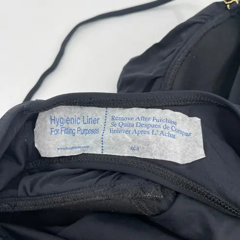 La Blanca Swimsuit SZ 14 One Piece Black NEW Twist Bandeau Halter/Strapless