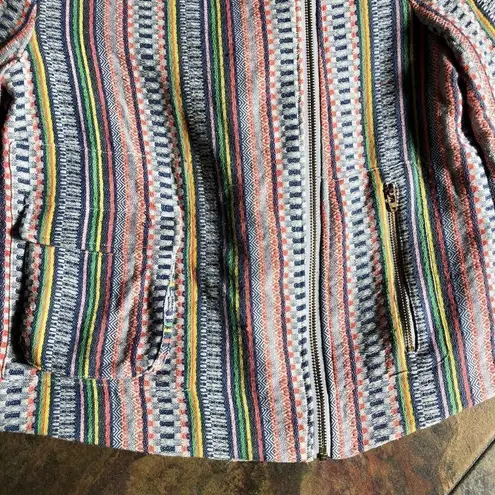 Twelfth Street By Cynthia Vincent Multicolored Knit Cropped Jacket Size 6 White