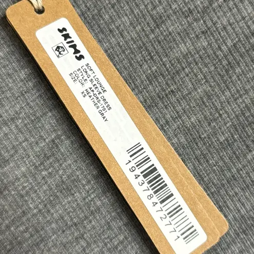 SKIMS Soft Lounge Long Ribbed Long Sleeve Maxi Dress Heather Gray Size XS