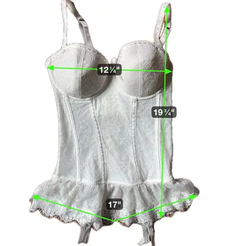 Seven ’til Midnight Lace Bustier & Thong Set White Size Medium