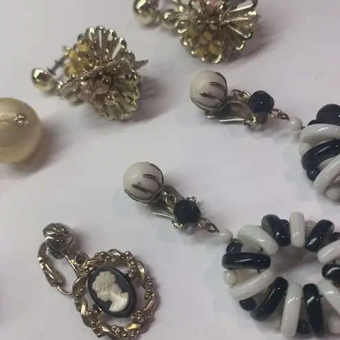 Dress Up Lot Of 5 Costume Earrings Vintage Clip On Clip-on Screw On  Dangle Mix