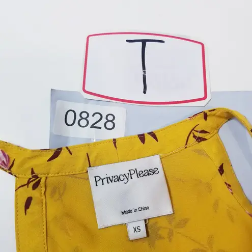 Privacy Please REVOLVE Yellow Floral Wrap Mini Dress Cold Shoulder V-Neckline