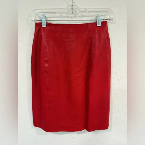 Andrew Marc Vintage Red Leather Jacket & Skirt Set Size Small VGUC
