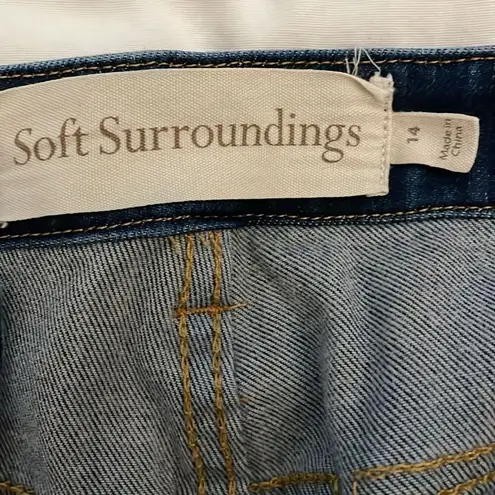 Soft Surroundings Denim Ultimate High Rise Slim Blue Jeans Womens Size 14 2CW54