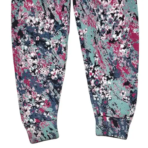 Missoni Abstract Floral Jacquard Drawstring Joggers in Purple/Teal