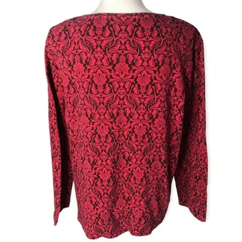 Charter Club  Luxury Pima Cotton Paisley Print Long Sleeve T-shirt