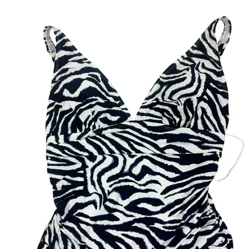 Anne cole $110 V-Neck Shirred One-Piece Swimsuit 14 L