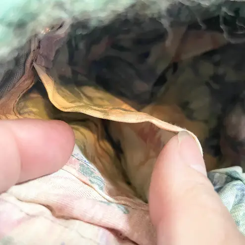 Crochet Tote Bag Green Floral Lined Handmade Shoulder Bag Purse Grannycore Boho