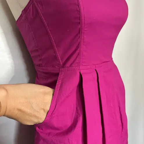 Fossil Y2K  Strapless Midi Dress Size XS Fuchsia Minimalist Clean Girl Midi