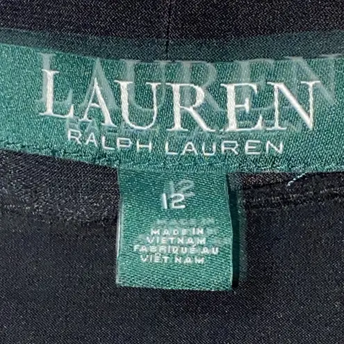 LAUREN RALPH LAUREN WO SIZE 12 DRESS ONE SHOULDER DRAPE BLACK WHITE DRESS EUC