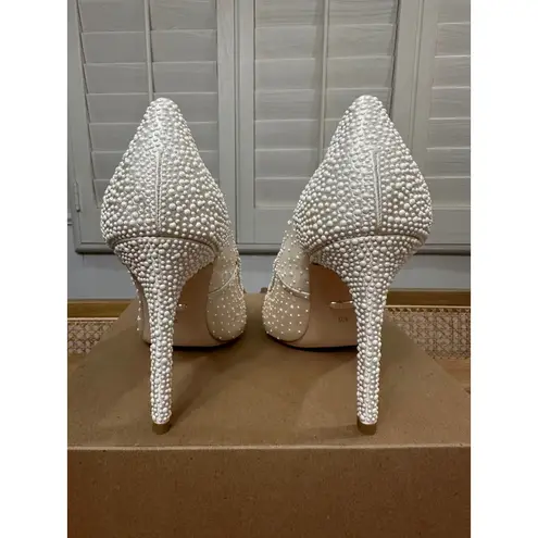 Badgley Mischka Weslee III Princess Pump Sz 9.5 NWOB Pearl Embellishments Bride