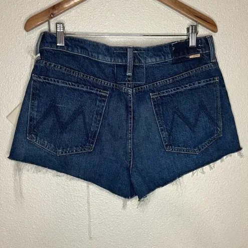 MOTHER Superior The Dodger Frayed Raw Hem Blue Denim Jean Shorts NEW 30