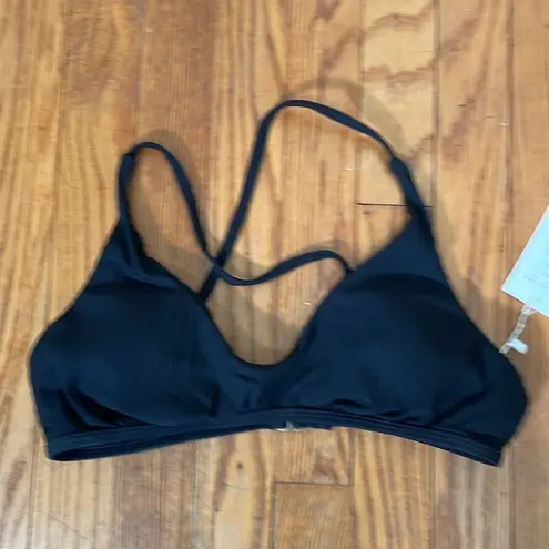 ANDIE Bikini Set Valencia Top Bikini Bottom Ribbed Black Orange size M NWT