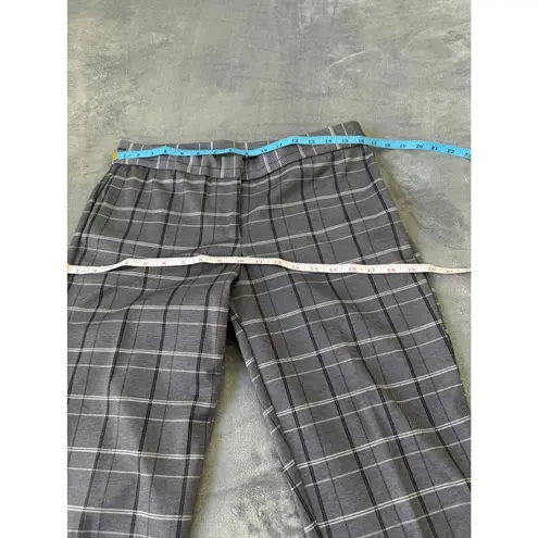Amanda & Chelsea Grey Plaid Pattern Faux Back Pocket Trousers Plaid Pants S 10