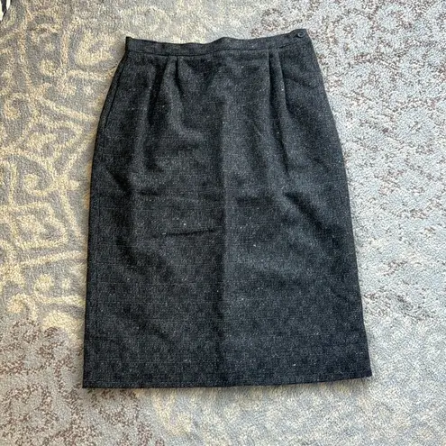 Vintage Peabody House Tweed Wool Skirt Suit Set Gray 13/14