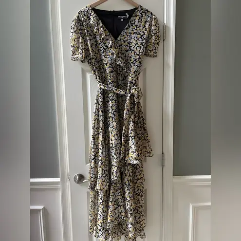 Karl Lagerfeld floral All Over Ruffle Dress size 14