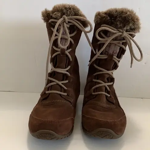 The North Face  TNF brown lace up waterproof boots 6.5 WORN ONCE EXCELLENT RARE