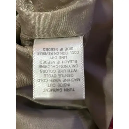 Christopher & Banks Jacket Womens M Red Multi Corduroy Zip Front Embroidered