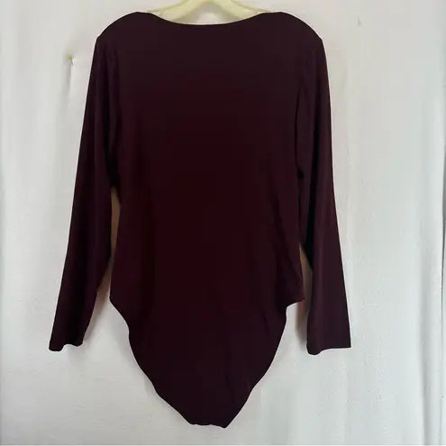 Old Navy Square Neck Long Sleeve Bodysuit XL Maroon