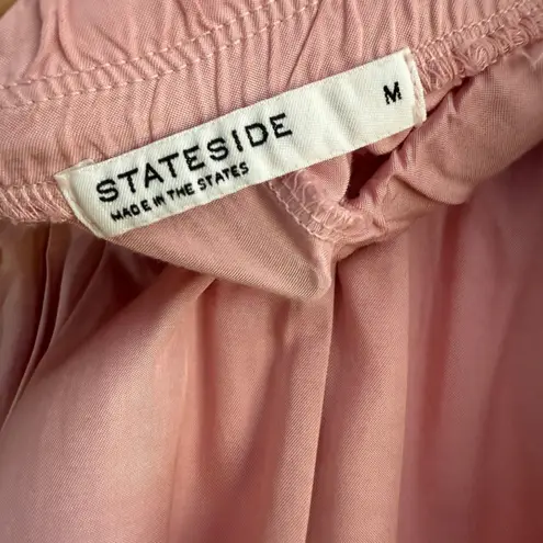 Stateside Wide Leg Lounge Pants Elastic Waist Pockets Pink Size M