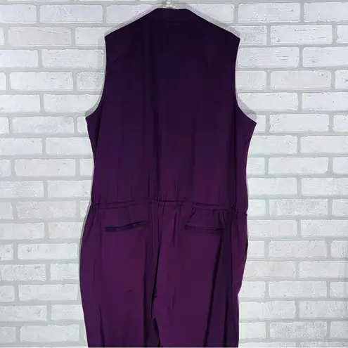 Wildfang NWT Empower Eggplant Purple Sleeveless Jumpsuit Size XXL