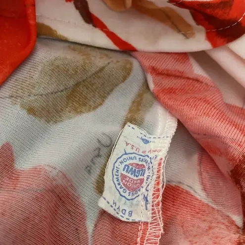 Vintage Vera Neumann 70s Disco Butterfly Collar Floral Button Down Blouse small White