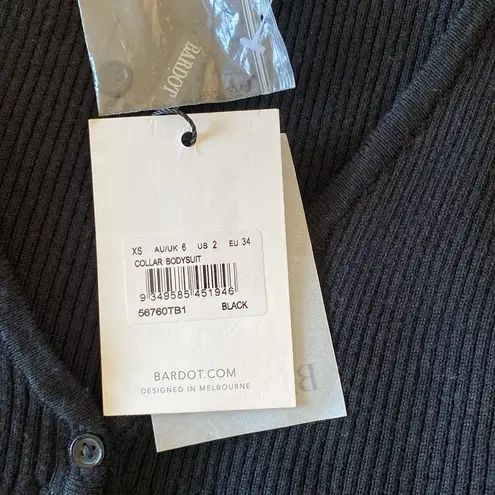 Bardot Collar Bodysuit in Black Sz XS NWT