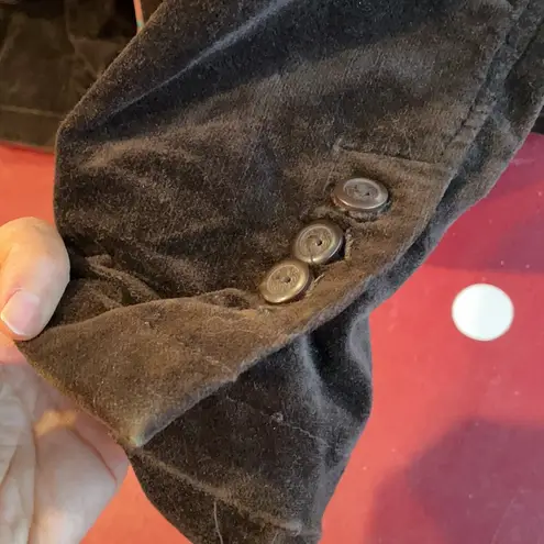 TRIBAL Dark Brown Velour feel Brushed Cotton Blazer Jacket Size 4