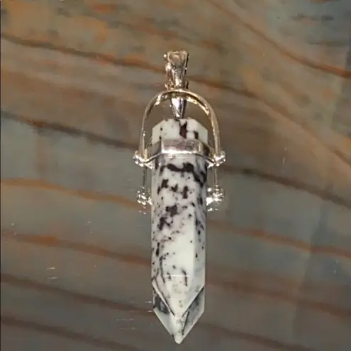 New Tourmaline Moonstone Healing Point Pendant Charm Semi Precious Jewelry Silver