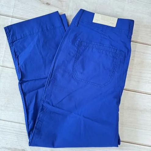 Chico's Chico’s Secret Stretch Waist Casual Straight Leg Crop Pants in Royal Blue Grotto