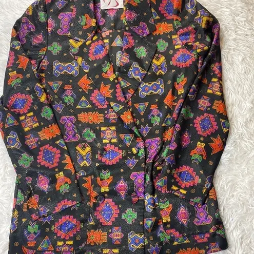 Doncaster Vintage  Silky Tribal Print Blazer size