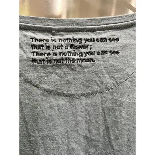 Valentino Hibiscus Floral Appliqué Stone Blue Tshirt Women’s Large