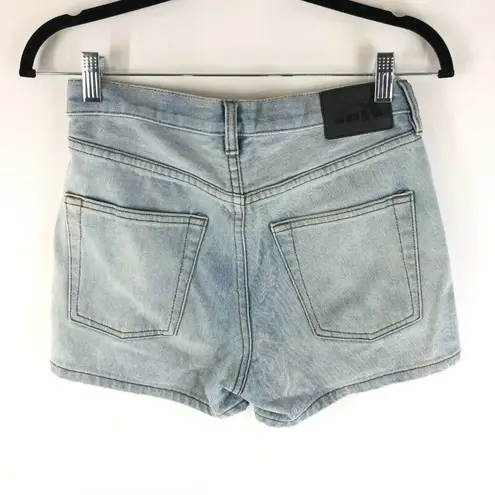 Unif Womens Denim Shorts High Waist Light Wash Size 25